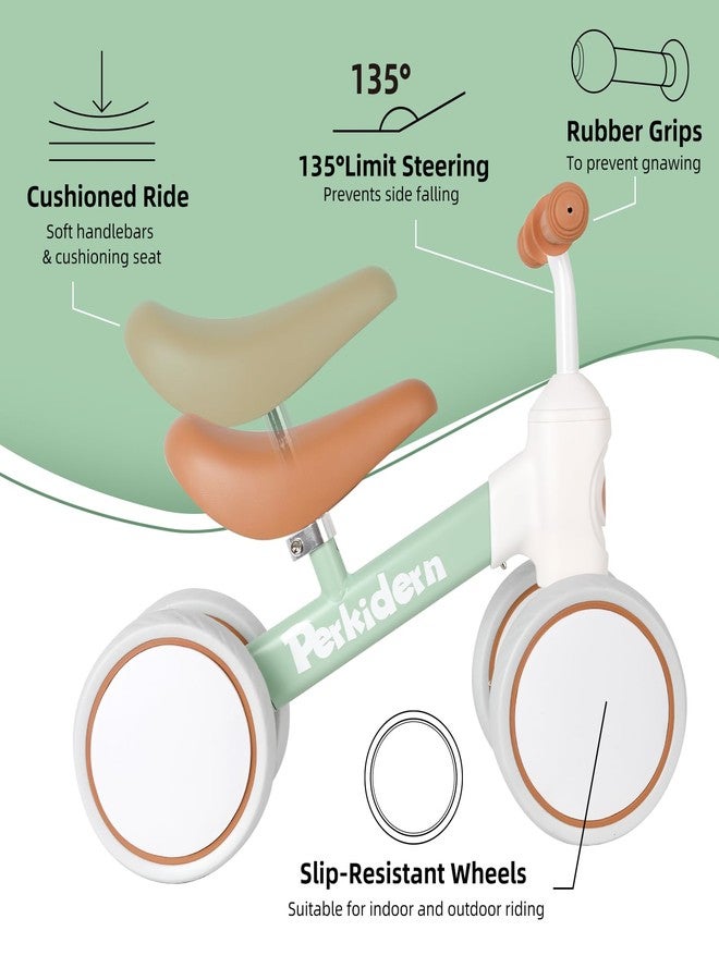 PerKidern Baby Balance Bike for 1-3 Year Old Boys Girls, 12-36 Month Toddler Balance Bike, 4 Wheels Baby Bike Toddler First Birthday Gifts (Green) - Image 3